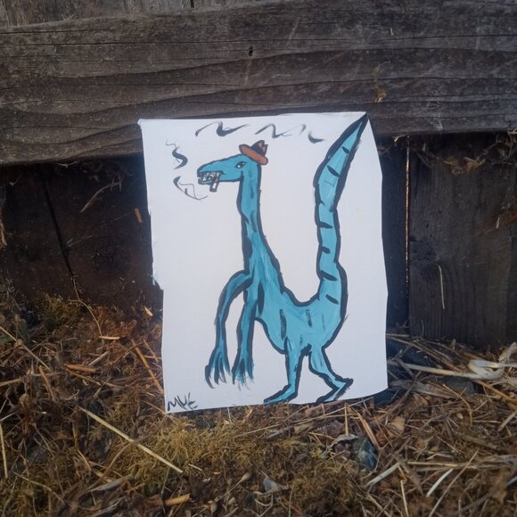 Dinosaur Painting Whimsical Decor - Picture 2 of 10